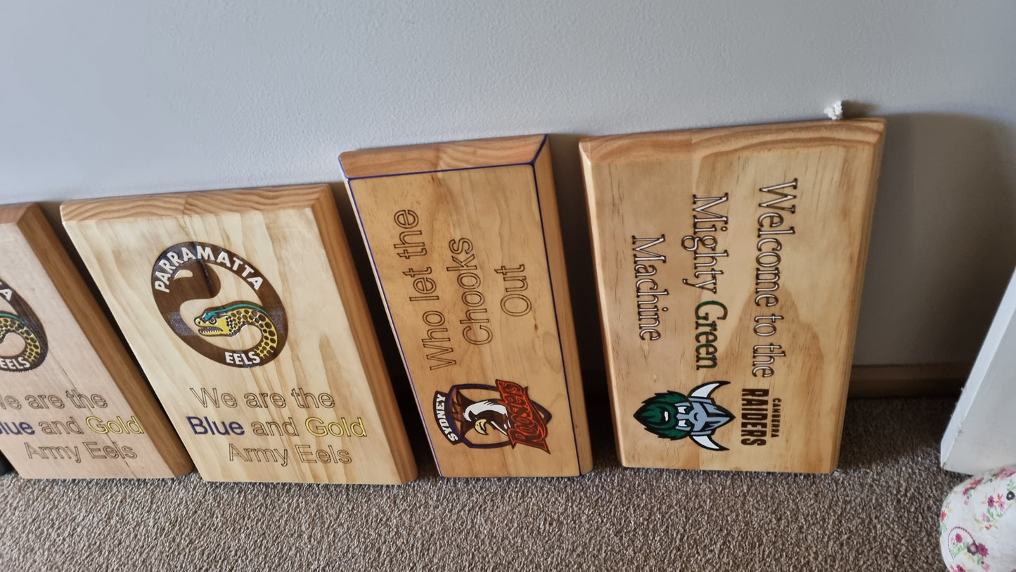 Nrl Wood Signs
